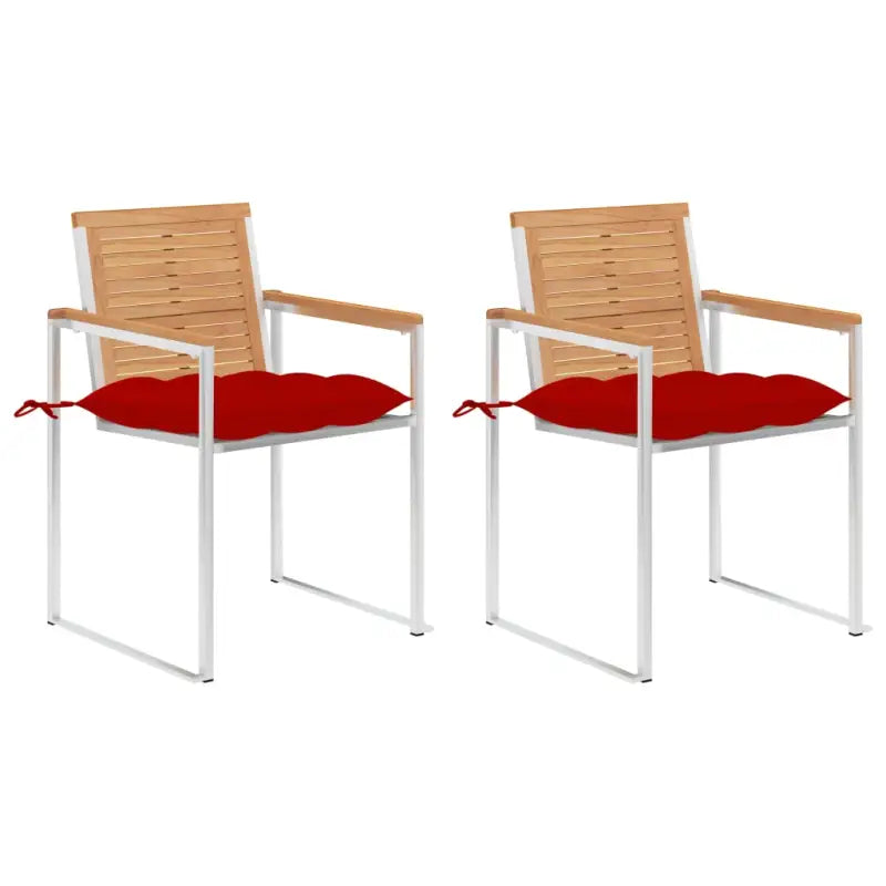 Houten tuinstoelen van massief teakhout voor een stijlvol terras - Rood / 2 - Tuinstoelen