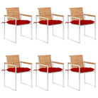 Houten tuinstoelen van massief teakhout voor een stijlvol terras - Rood / 6 - Tuinstoelen
