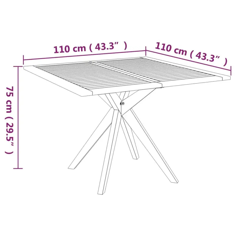 Houten tuintafel van massief acaciahout voor buitenruimte - Tuintafels