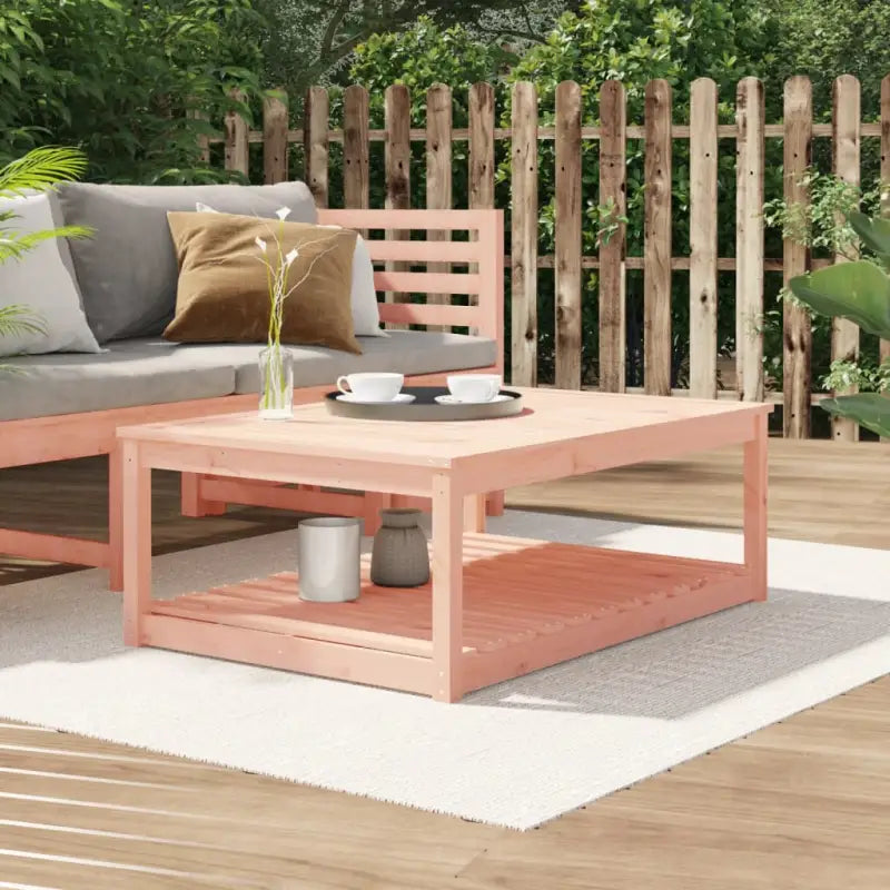 Houten tuintafel van massief grenenhout voor tuin en terras - Natuurlijk douglashout / 121 x 82.5 x 45 cm / 1
