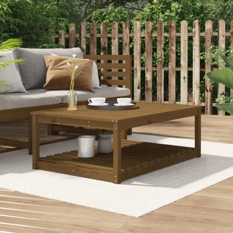 Houten tuintafel van massief grenenhout voor tuin en terras - Honingbruin grenenhout / 121 x 82.5 x 45 cm / 1
