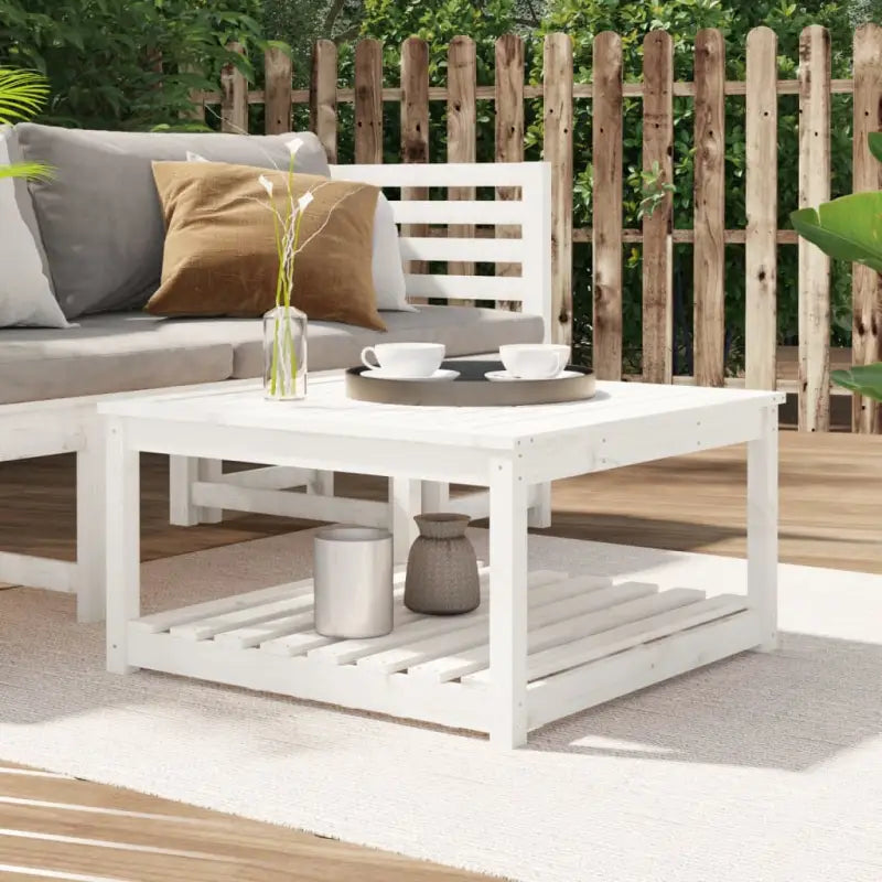 Houten tuintafel van massief grenenhout voor tuin en terras - Wit grenenhout / 82.5 x 82.5 x 45 cm / 1 - Tuintafels