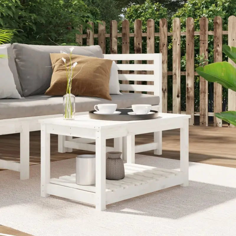 Houten tuintafel van massief grenenhout voor tuin en terras - Wit grenenhout / 82.5 x 50.5 x 45 cm / 1 - Tuintafels
