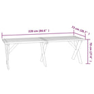 Houten Tuintafel voor een elegante en rustieke buitenruimte - 220 x 73 x 70 cm / 1 - Tuintafels