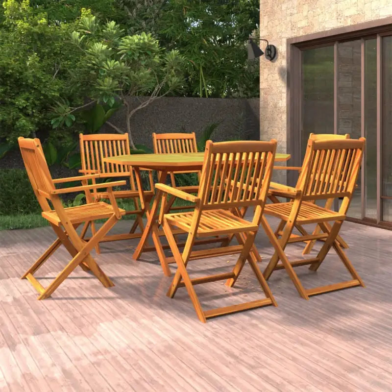 Houten tuintafelset van massief acaciahout voor buitenplezier - Tuinsets