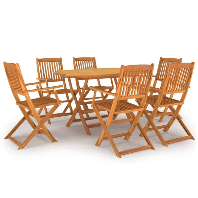 Houten tuintafelset van massief acaciahout voor buitenplezier - Tuinsets