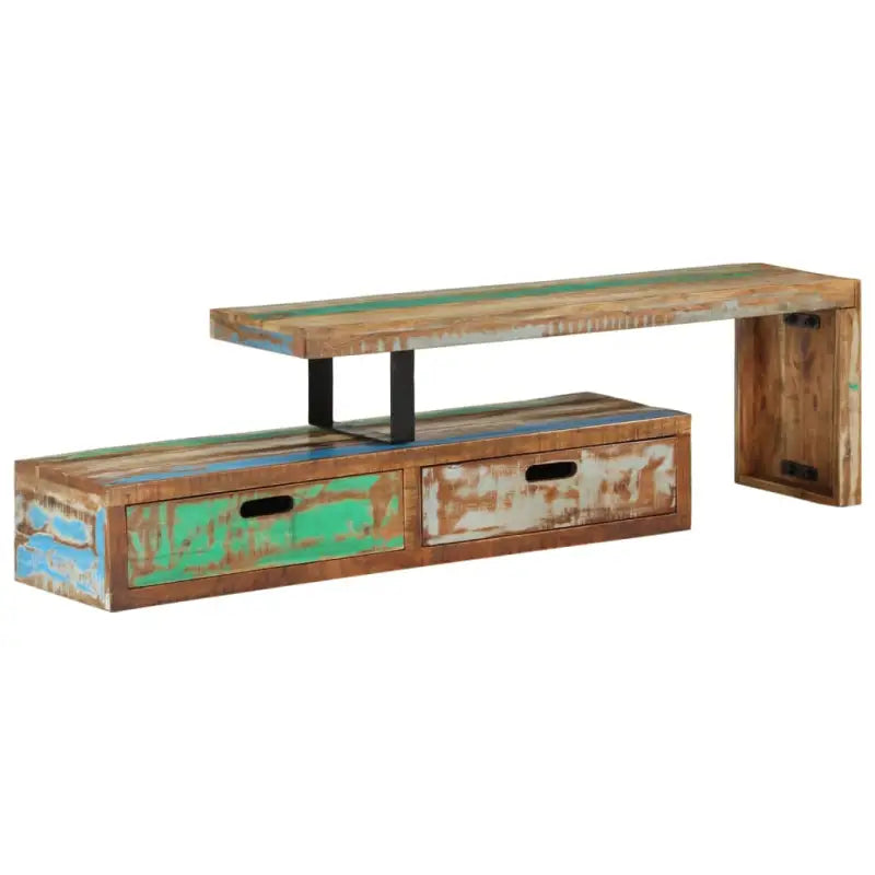 Houten tv-meubel in antieke stijl van massief acaciahout - 1 / 112 cm / massief gerecycled hout - Tv-meubels