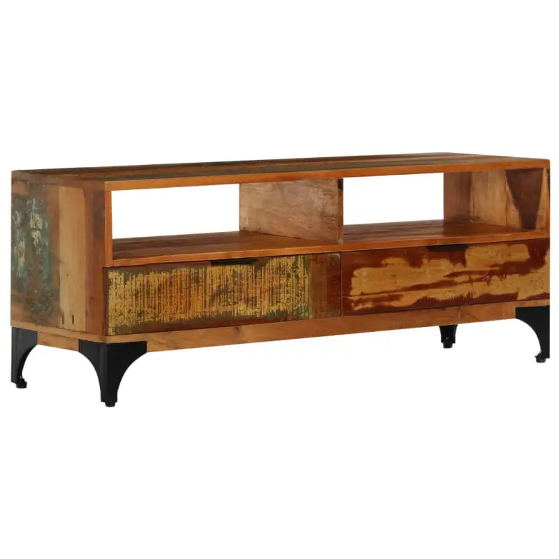 Houten tv-meubel in antieke stijl van massief gerecycled hout - Tv-meubels