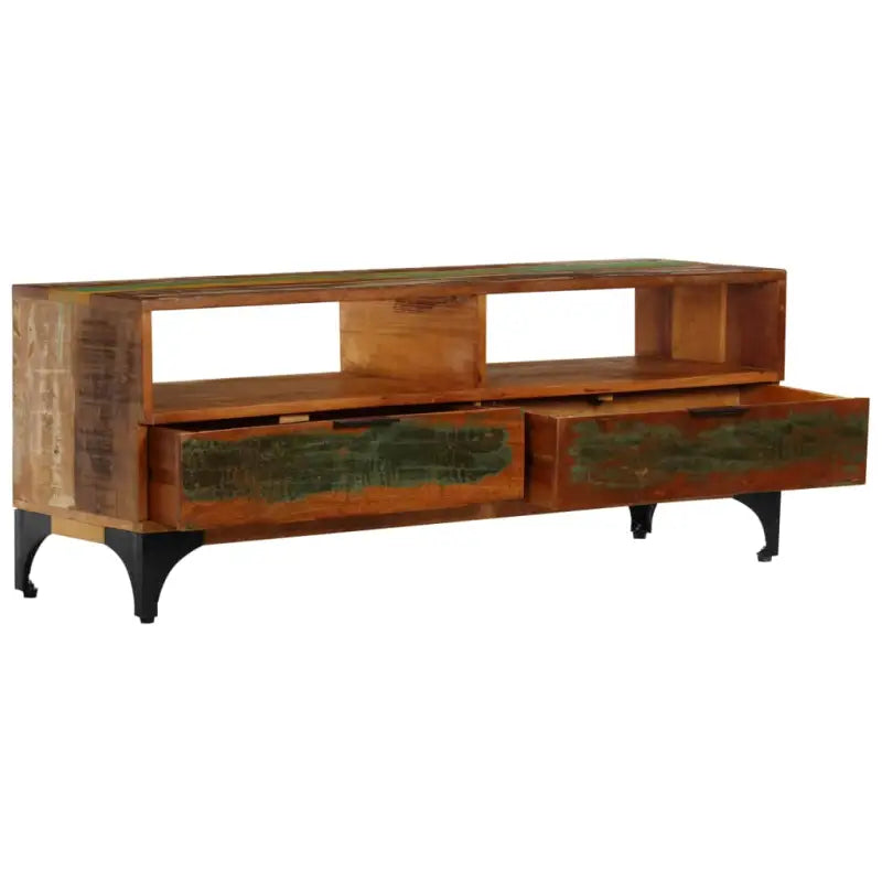 Houten tv-meubel in antieke stijl van massief gerecycled hout - Tv-meubels