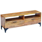 Houten tv-meubel in antieke stijl van massief gerecycled hout - Bruin / 1 - Tv-meubels