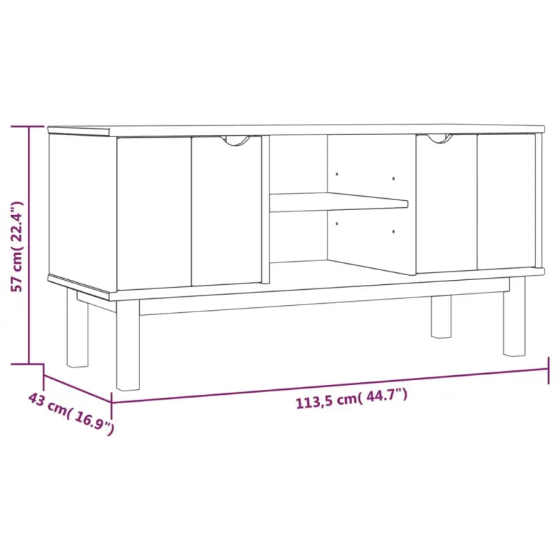 Houten TV-meubel in Scandinavisch design van massief grenenhout - Bruin / 1 - Tv-meubels
