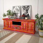 Houten Tv-meubel met decoratieve details van massief mangohout - Tv-meubels
