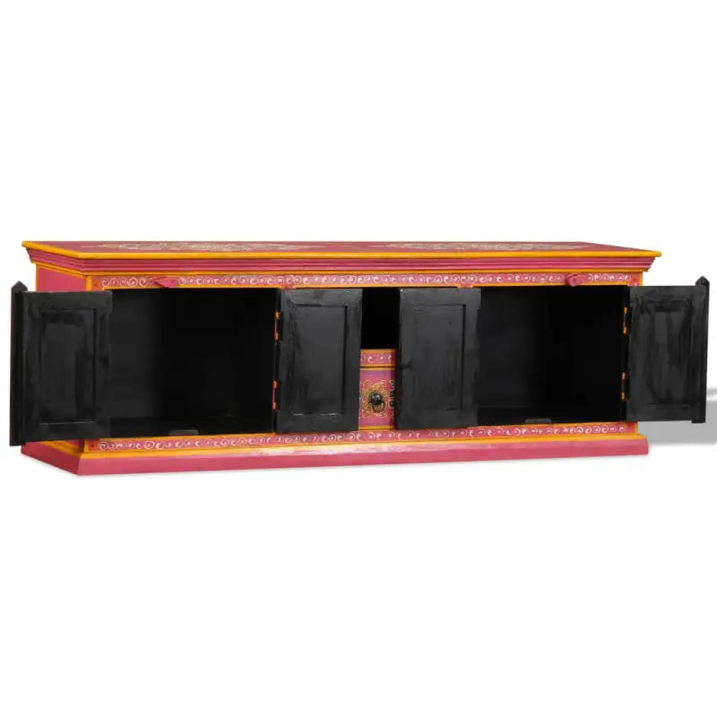 Houten Tv-meubel met decoratieve details van massief mangohout - Tv-meubels