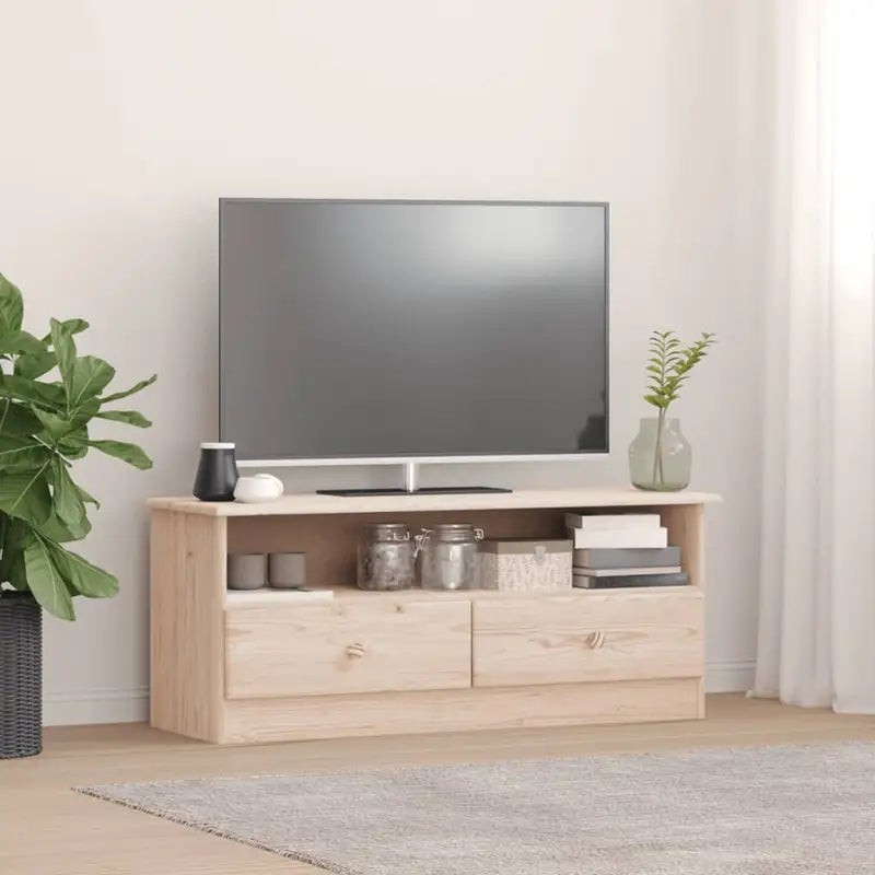 Houten TV-meubel van massief grenenhout met houten knopen - Tv-meubels