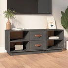 Houten TV-meubel van massief grenenhout met trendy ontwerp - Grijs / 1 - Tv-meubels