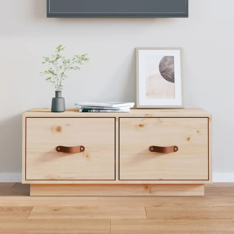 Houten TV-meubel van massief grenenhout met trendy vormgeving - Naturel / 1 - Tv-meubels