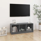 Houten Tv-meubel van massief grenenhout voor elegante inrichting - Grijs / 1 - Tv-meubels