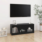 Houten Tv-meubel van massief grenenhout voor elegante inrichting - Zwart / 1 - Tv-meubels