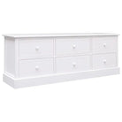 Houten TV-meubel van massief paulowniahout met eenvoudige stijl - Wit / 1 - Tv-meubels