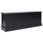 Houten TV-meubel van massief paulowniahout met eenvoudige stijl - Zwart / 1 - Tv-meubels
