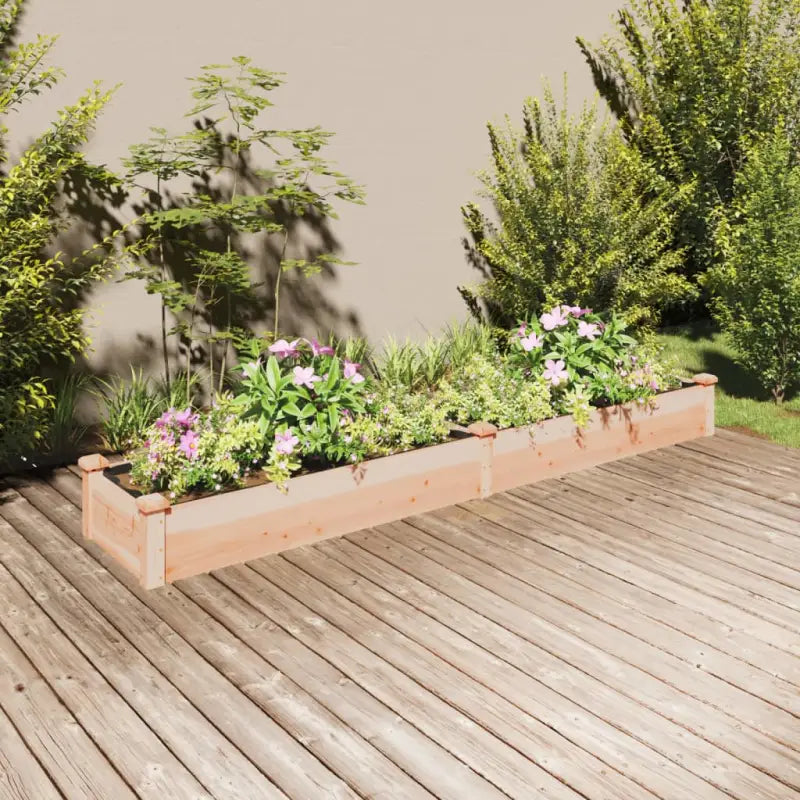 Houten verhoogd plantenbak van massief vurenhout met open bodem - Naturel / 240 x 45 x 25 cm / 1 - Bloempotten &