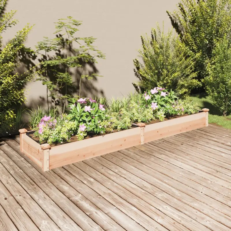 Houten verhoogd plantenbak van massief vurenhout met open bodem - Naturel / 240 x 60 x 25 cm / 1 - Bloempotten &