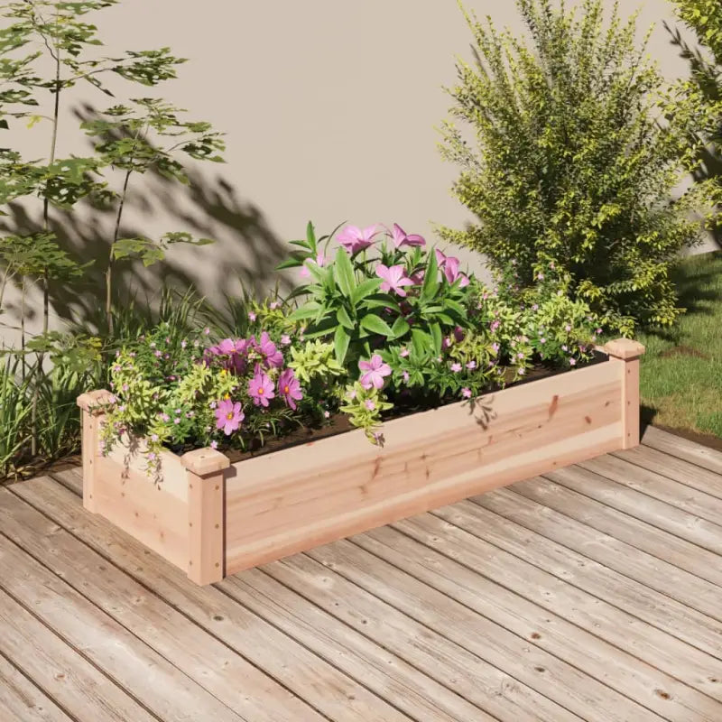 Houten verhoogd plantenbak van massief vurenhout met open bodem - Bloempotten & plantenbakken