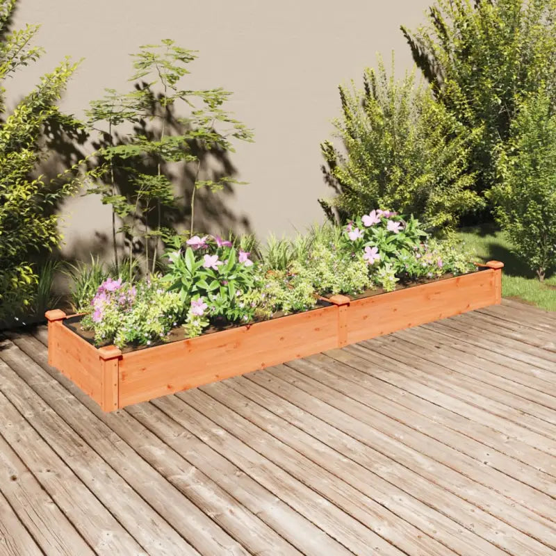 Houten verhoogd plantenbak van massief vurenhout met open bodem - Bruin / 240 x 60 x 25 cm / 1 - Bloempotten &