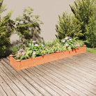 Houten verhoogd plantenbak van massief vurenhout met open bodem - Bruin / 240 x 45 x 25 cm / 1 - Bloempotten &