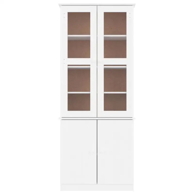 Houten vitrinekast met massief grenenhout en houten knoppen - Dressoirs & buffetkasten