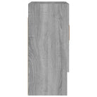 Houten wandkast in grijs sonoma met bewerkt hout voor Scandinavisch design - Opbergkasten & lockerkasten