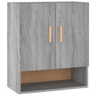 Houten wandkast in grijs sonoma met bewerkt hout voor Scandinavisch design - Opbergkasten & lockerkasten