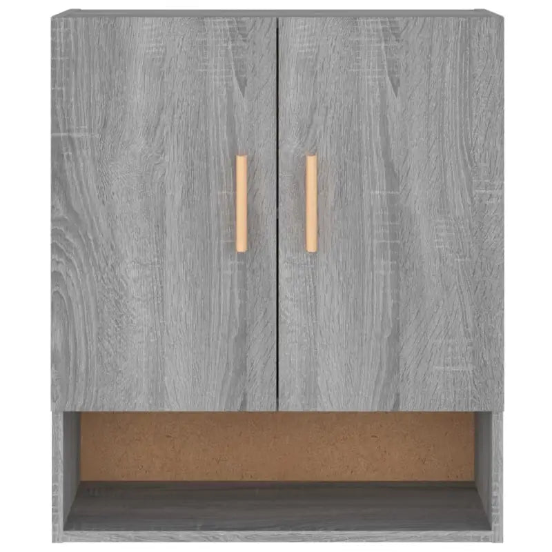 Houten wandkast in grijs sonoma met bewerkt hout voor Scandinavisch design - Opbergkasten & lockerkasten