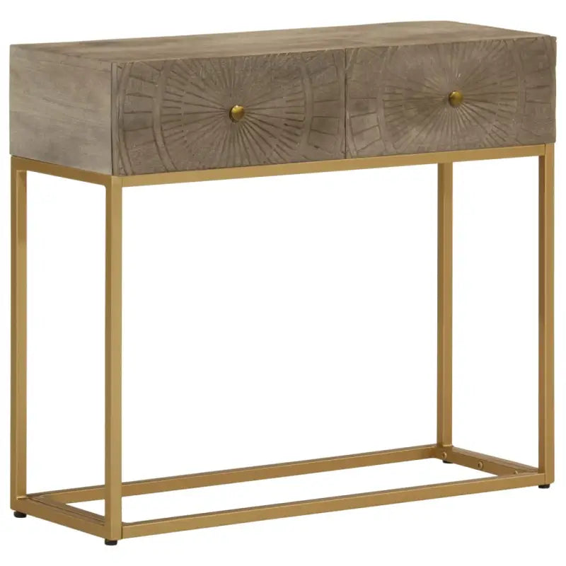Houten wandtafel met opbergkasten van massief mangohout - 90 x 30 x 76 cm / 1 / Met 2 lades - Opbergkasten &