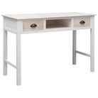 Houten wandtafel met open vak en eventueel kantelen of omvallen voorkomen - Wit en houtkleur / 1 - Bijzettafels