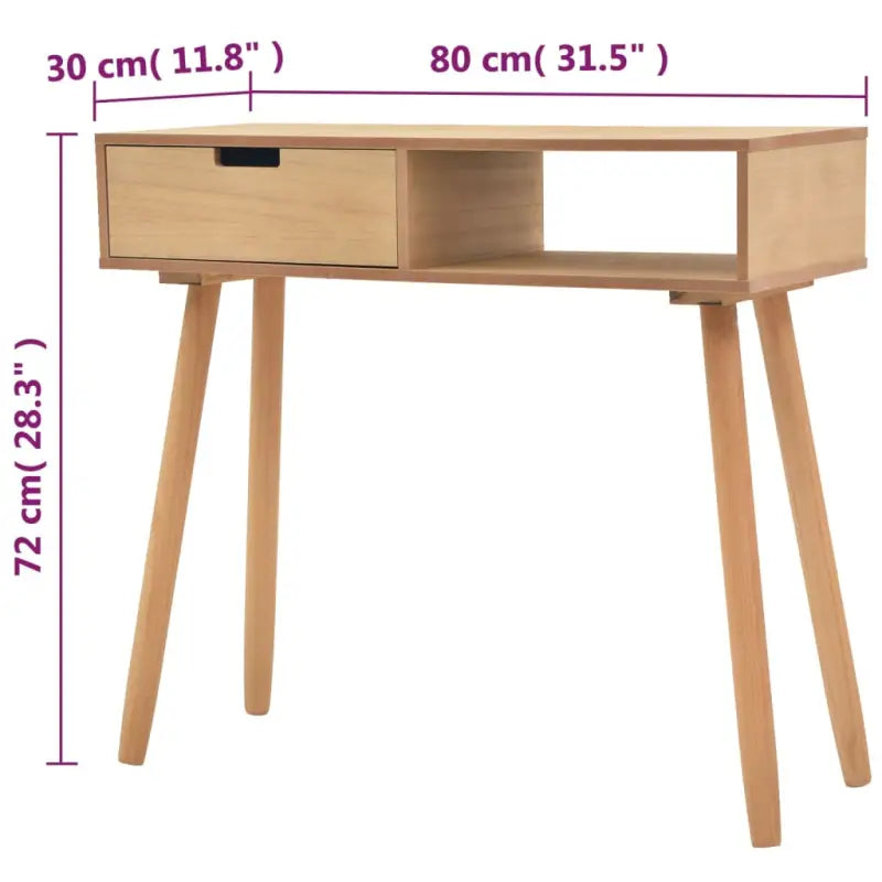 Houten wandtafel van massief grenenhout met MDF tafelblad - Bijzettafels