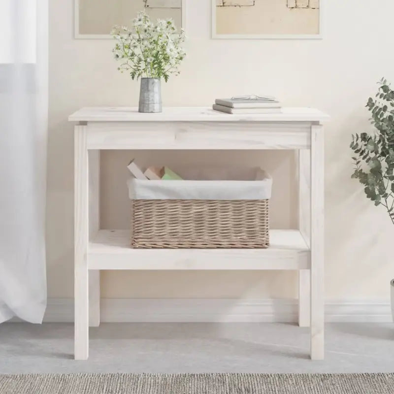 Houten wandtafel van massief grenenhout voor een rustieke uitstraling - Wit / 1 / 80 cm - Bijzettafels