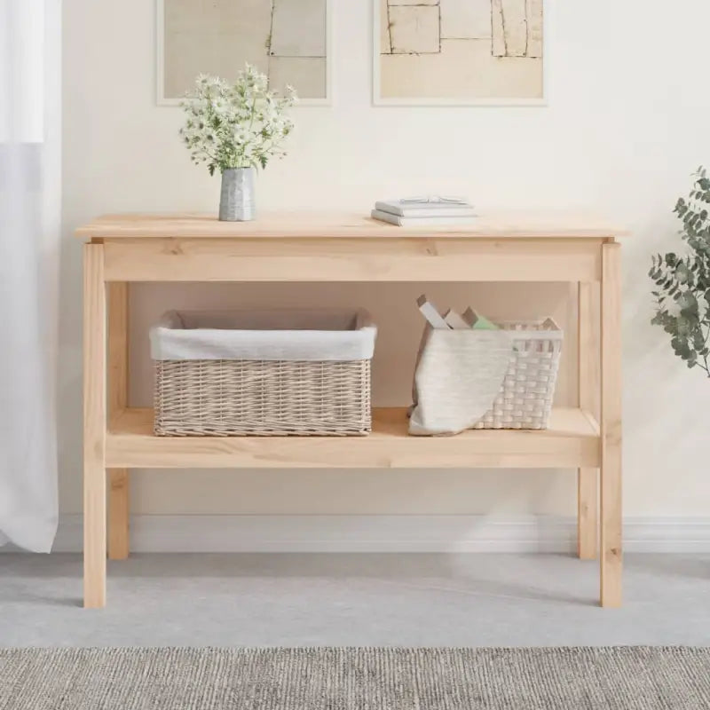 Houten wandtafel van massief grenenhout voor een rustieke uitstraling - Naturel / 1 / 110 cm - Bijzettafels