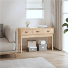 Houten wandtafel van massief grenenhout voor woonkamer of slaapkamer - Naturel / 1 / 114 cm - Bijzettafels