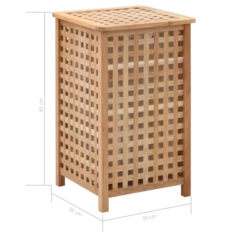 Houten wasmand van massief walnotenhout met natuurlijk ontwerp - 39 x 39 x 65 cm / 1 - Wasmanden
