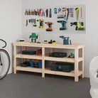 Houten werkbank van massief grenenhout voor een rustieke uitstraling - Naturel / 181 x 50 x 80 cm / 1 - Werkbanken