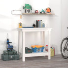 Houten werkbank van massief grenenhout voor je garage - Wit / 80 x 50 x 80 cm / 1 - Werkbanken