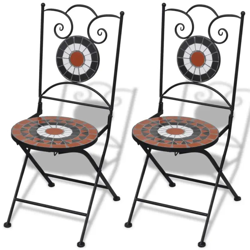Ijzeren frame mozaïek bistroset voor tuin en balkon laten staan levering bevat - Tuinsets