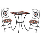 Ijzeren frame mozaïek bistroset voor tuin en balkon laten staan levering bevat - Terracotta en wit / Vierkant - Tuinsets