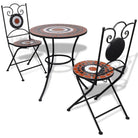 Ijzeren frame mozaïek bistroset voor tuin en balkon laten staan levering bevat - Terracotta en wit / Rond - Tuinsets