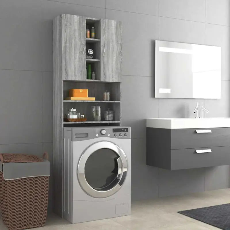 In de badkamer een slimme opbergoplossing voor wasmachines en drogers - Grijs sonoma - Accessoires voor wasmachines &