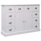 Individuele dressoirs of één set levering bevat in trendy houten design - wit lattenpatroon / 1 - Dressoirs &