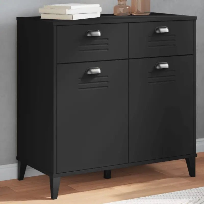 Industrieel dressoir van bewerkt hout voor een duurzame uitstraling - Zwart / 1 - Dressoirs & buffetkasten