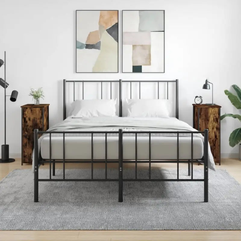 Industrieel nachtkastje van bewerkt hout met verstelbare poten in grijs sonoma - Gerookt eiken / 2 - Nachtkastjes