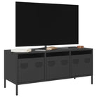 Industrieel tv-meubel met koudgewalst staal en verstelbare schroefpoten - Zwart / 1 / 101.5 cm - Tv-meubels